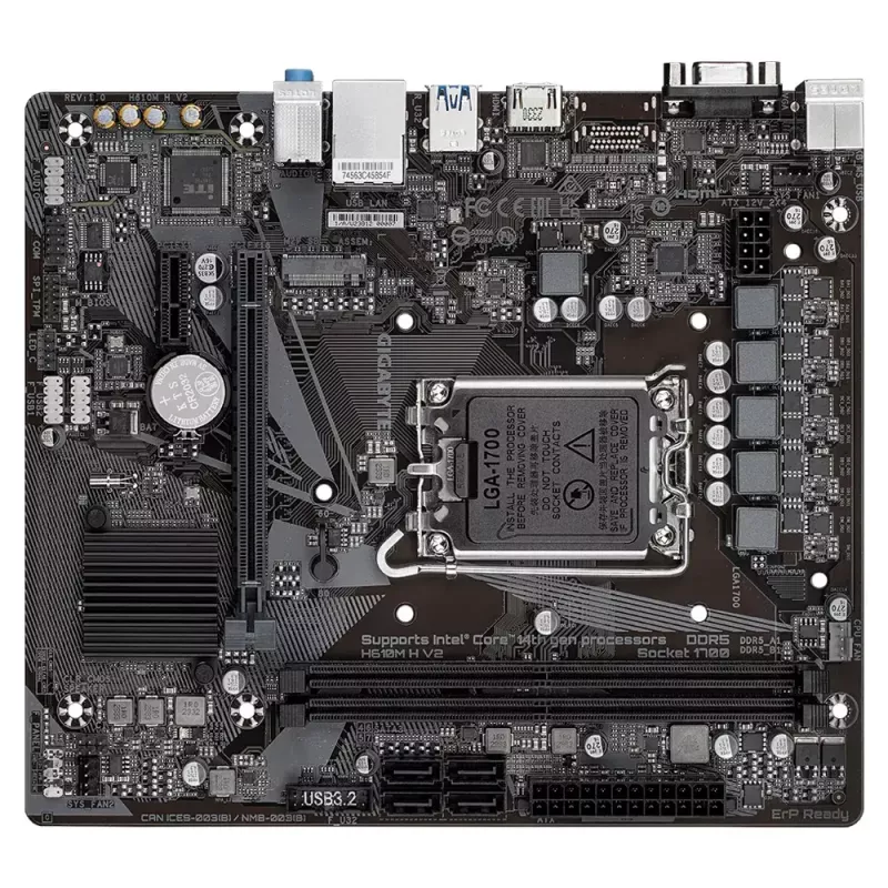 Placa base GIGABYTE H610M H V2, Intel H610, LGA 1700, Micro ATX