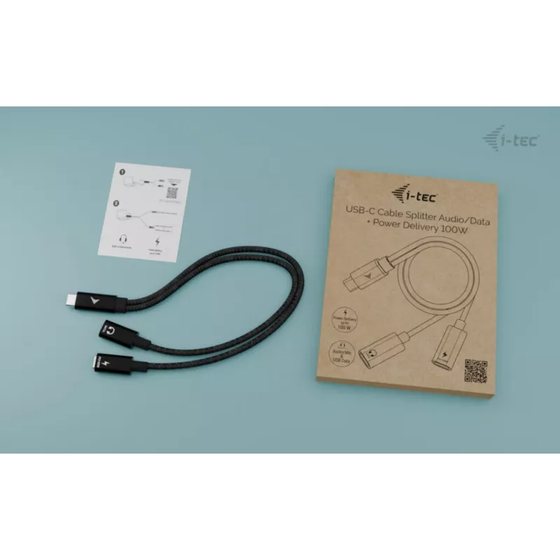 Divisor de cable USB-C i-tec audio/datos + Power Delivery 100 W