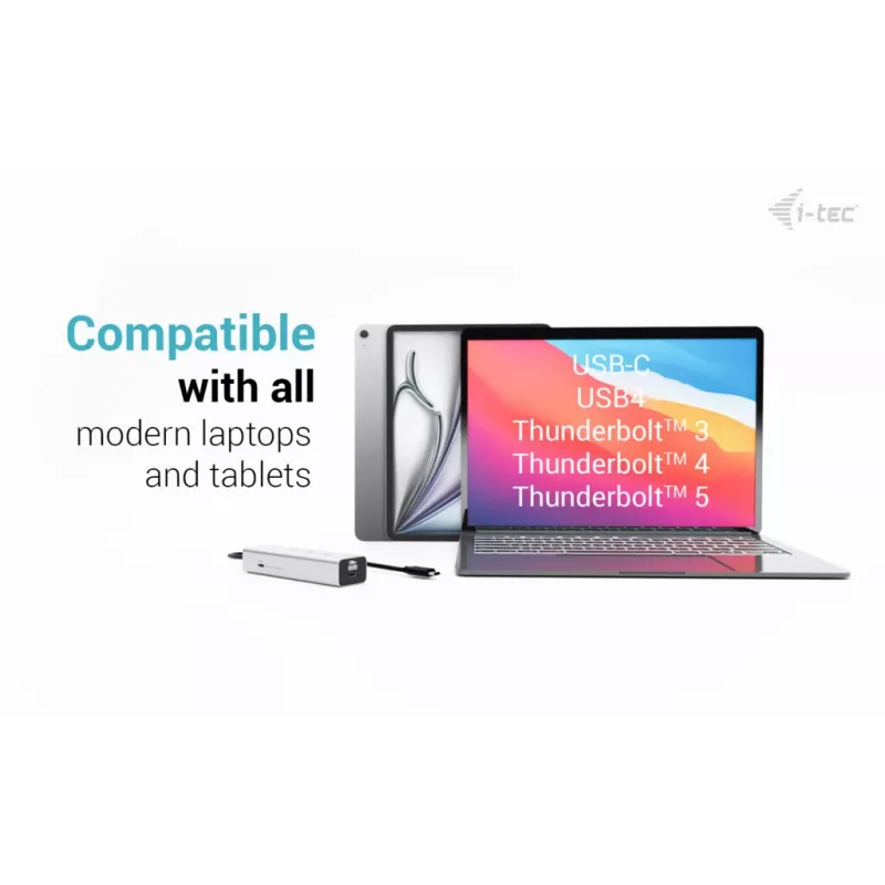 HUB de carga USB-C i-tec Metal 5 puertos con vídeo USB-C 8K + Power Delivery 85W