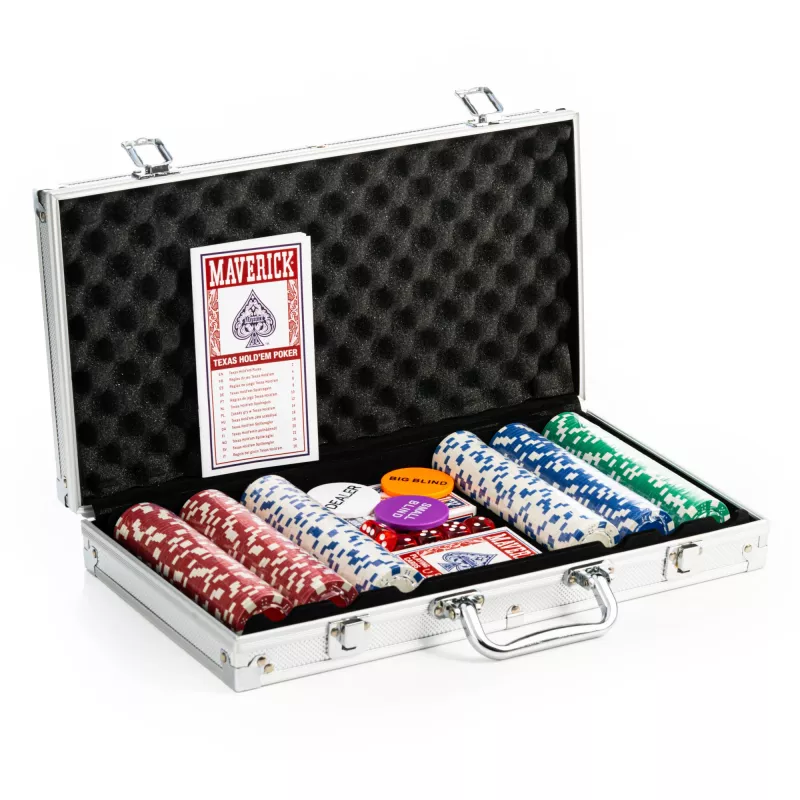 Juego de póker Cartamundi Maverick — fichas de plástico 11,5 g, maletín 385×240×65 mm