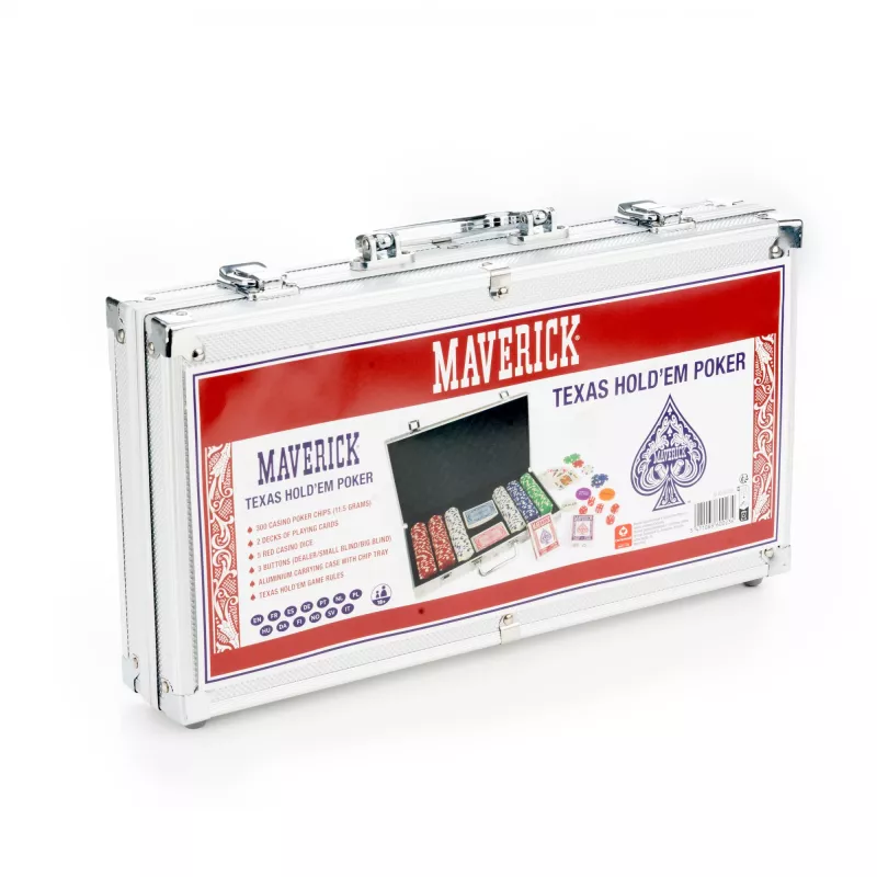 Juego de póker Cartamundi Maverick — fichas de plástico 11,5 g, maletín 385×240×65 mm