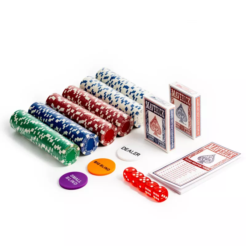 Juego de póker Cartamundi Maverick — fichas de plástico 11,5 g, maletín 385×240×65 mm