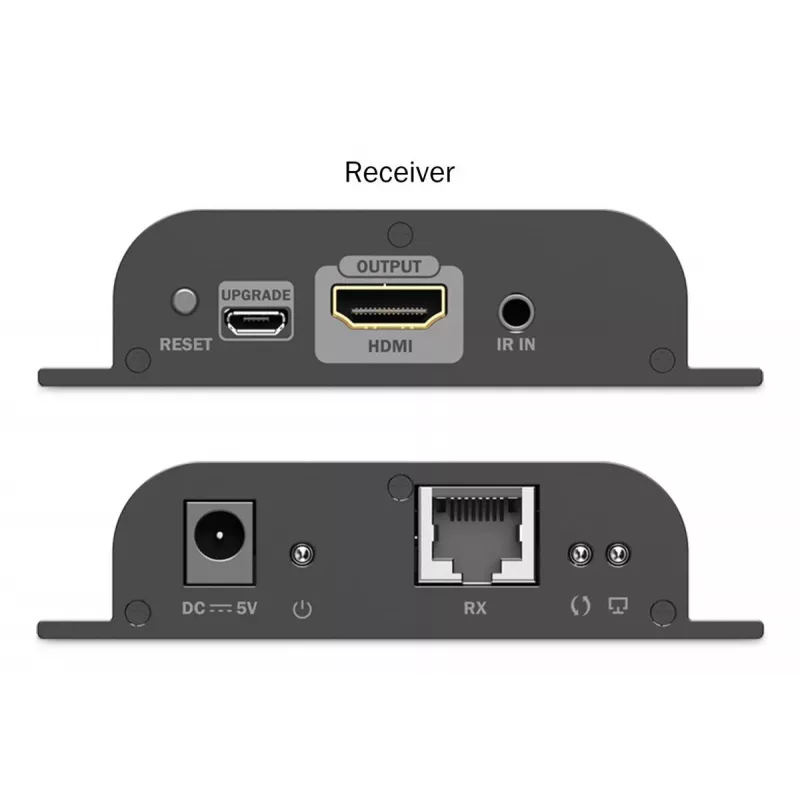 DIGITUS HDMI IP Extender Set - 4K/60Hz 120/200 m, Uno a muchos, CAT, Negro