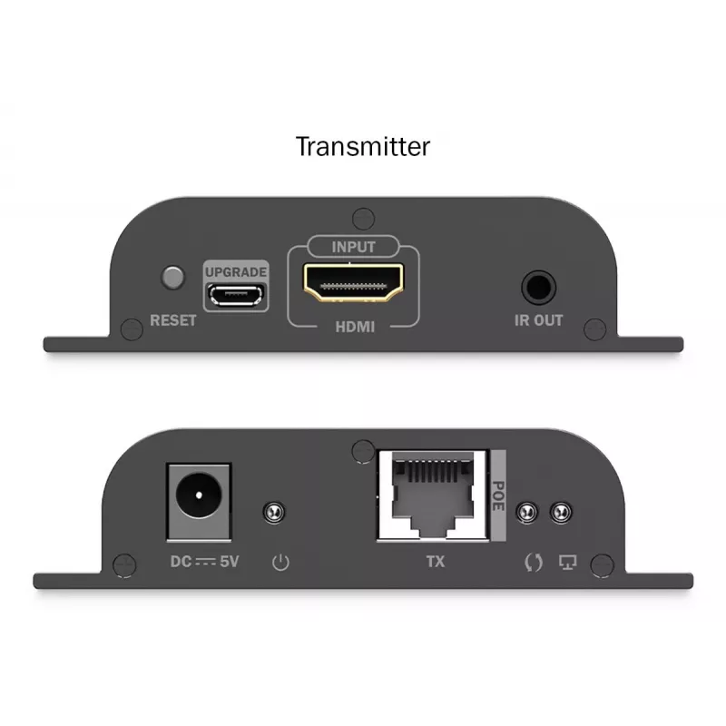 DIGITUS HDMI IP Extender Set - 4K/60Hz 120/200 m, PoE, Uno a muchos, CAT, Negro