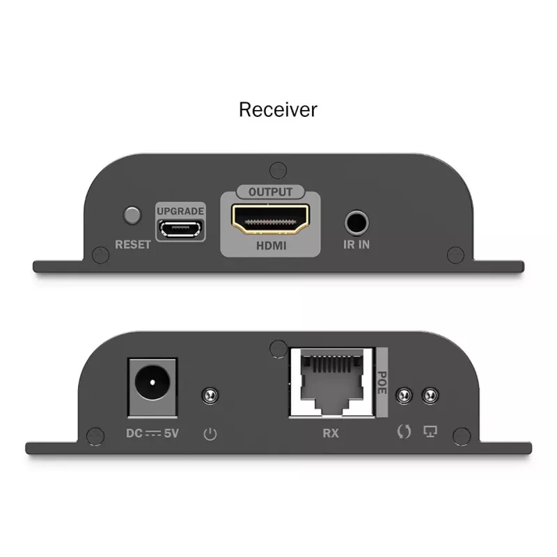 DIGITUS HDMI IP Extender Set - 4K/60Hz 120/200 m, PoE, Uno a muchos, CAT, Negro