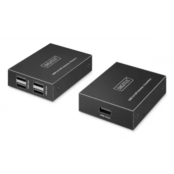 DIGITUS USB Extender - USB 2.0 4 puertos USB-A 150m Para uso con cable CAT6 (o superior)