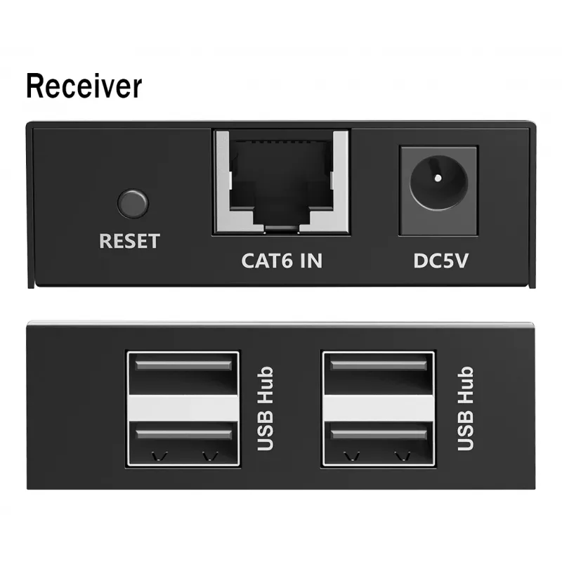 DIGITUS USB Extender - USB 2.0 4 puertos USB-A 150m Para uso con cable CAT6 (o superior)