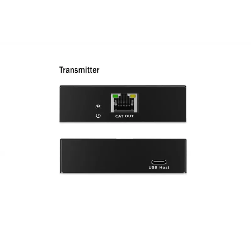 USB 3.2 Gen1 CAT-Extender de DIGITUS DA-73121 — 5 Gbit/s, 4 puertos (3× USB-A, 1× USB-C), 100 m, alimentado por DC