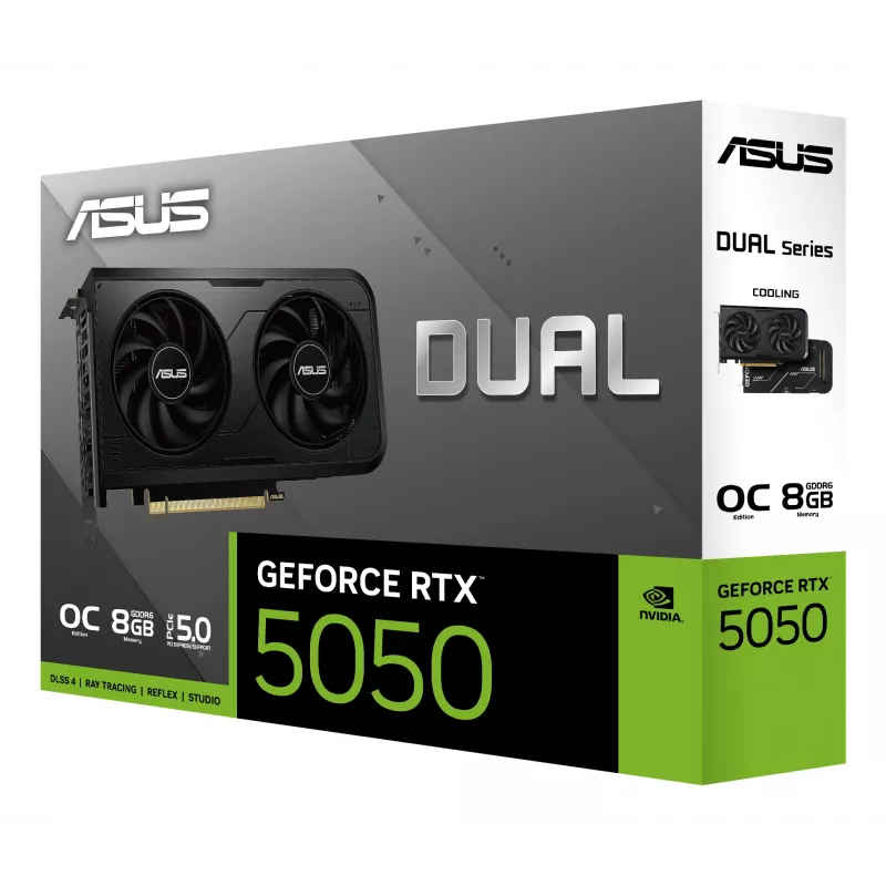 Tarjeta gráfica ASUS GeForce RTX 5050, 8 GB GDDR6, PCIe 5.0, 2560 núcleos CUDA, bus de memoria de 128 bits
