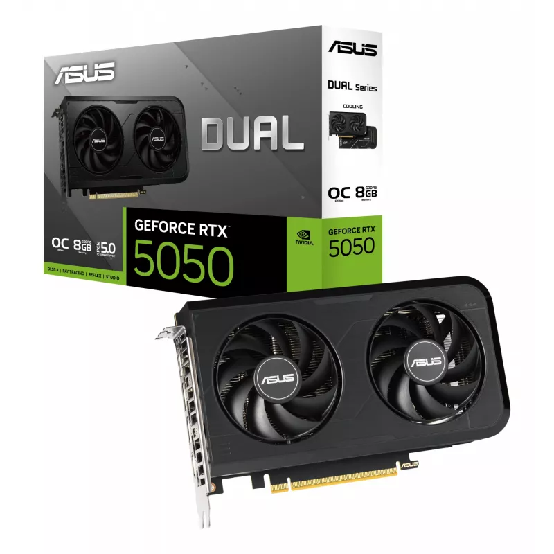 Tarjeta gráfica ASUS GeForce RTX 5050, 8 GB GDDR6, PCIe 5.0, 2560 núcleos CUDA, bus de memoria de 128 bits