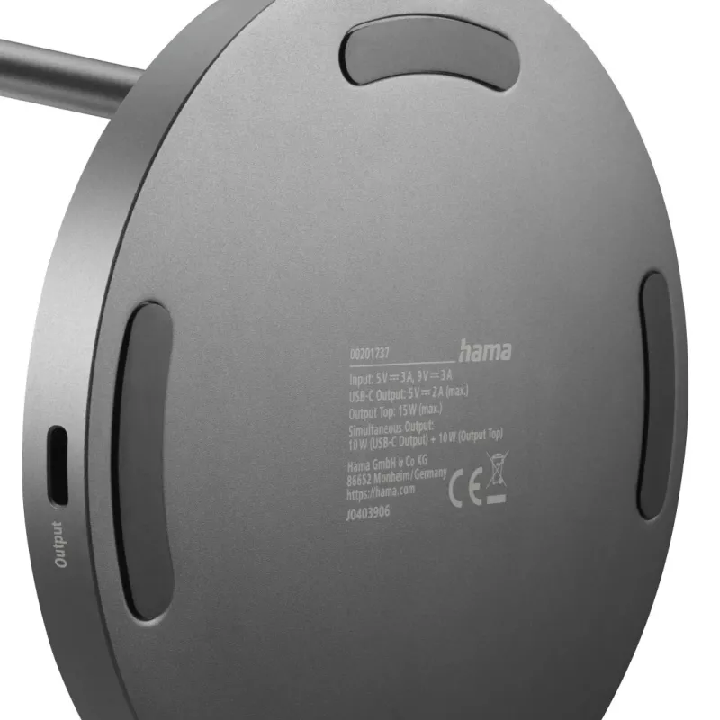 Hama 00201737 cargador móvil auriculares, smartphone negro USB carga inalámbrica carga rápida interior