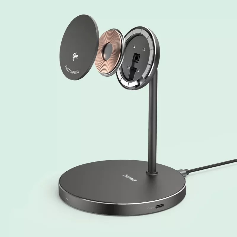 Hama 00201737 cargador móvil auriculares, smartphone negro USB carga inalámbrica carga rápida interior