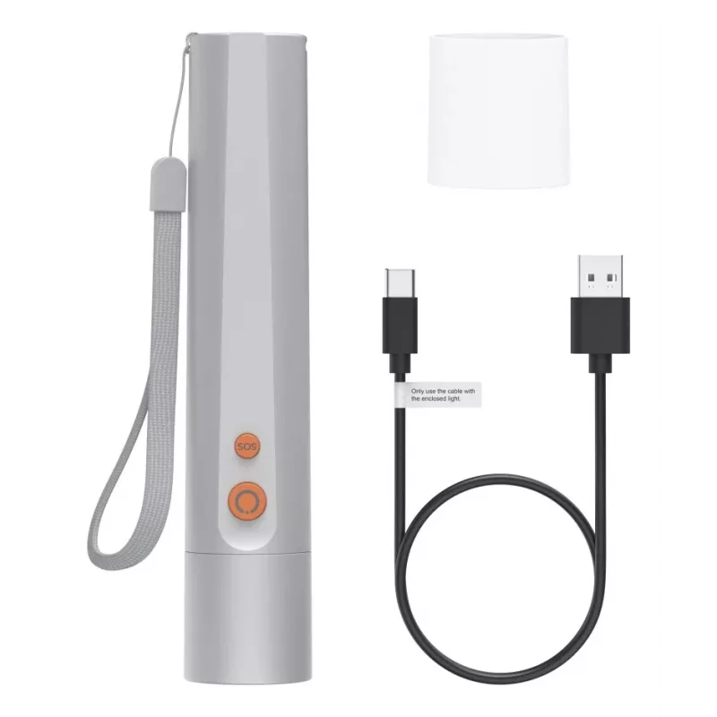 Linterna de mano Hama FL350-C plateado LED 3W USB recargable