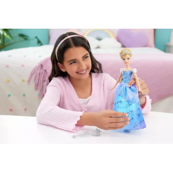 Muñeca de moda Cinderella Vestido de baile encantado de Disney Princess con luz y sonido, inspirada en la película