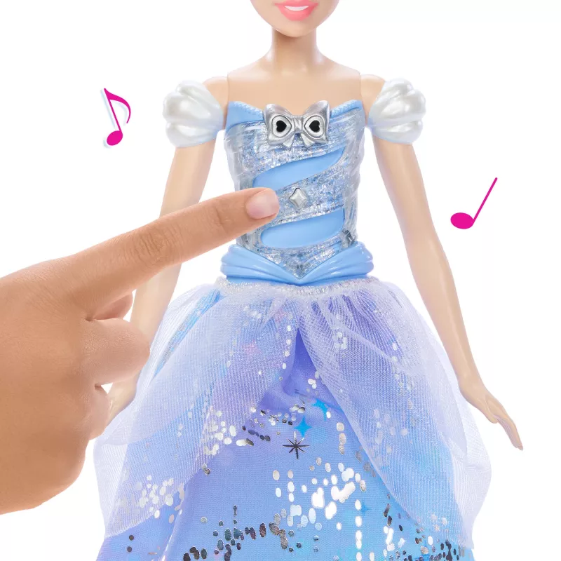 Muñeca de moda Cinderella Vestido de baile encantado de Disney Princess con luz y sonido, inspirada en la película