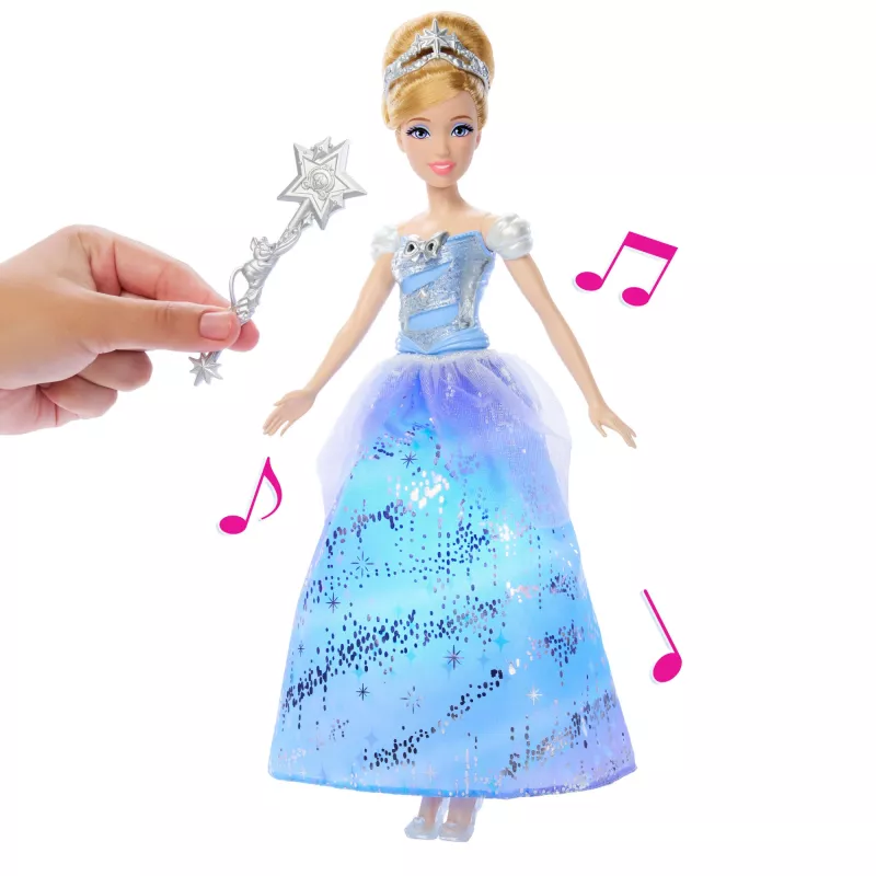 Muñeca de moda Cinderella Vestido de baile encantado de Disney Princess con luz y sonido, inspirada en la película