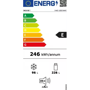 Frigorífico combi Indesit INK2 5322 W4E independiente 322 L blanco