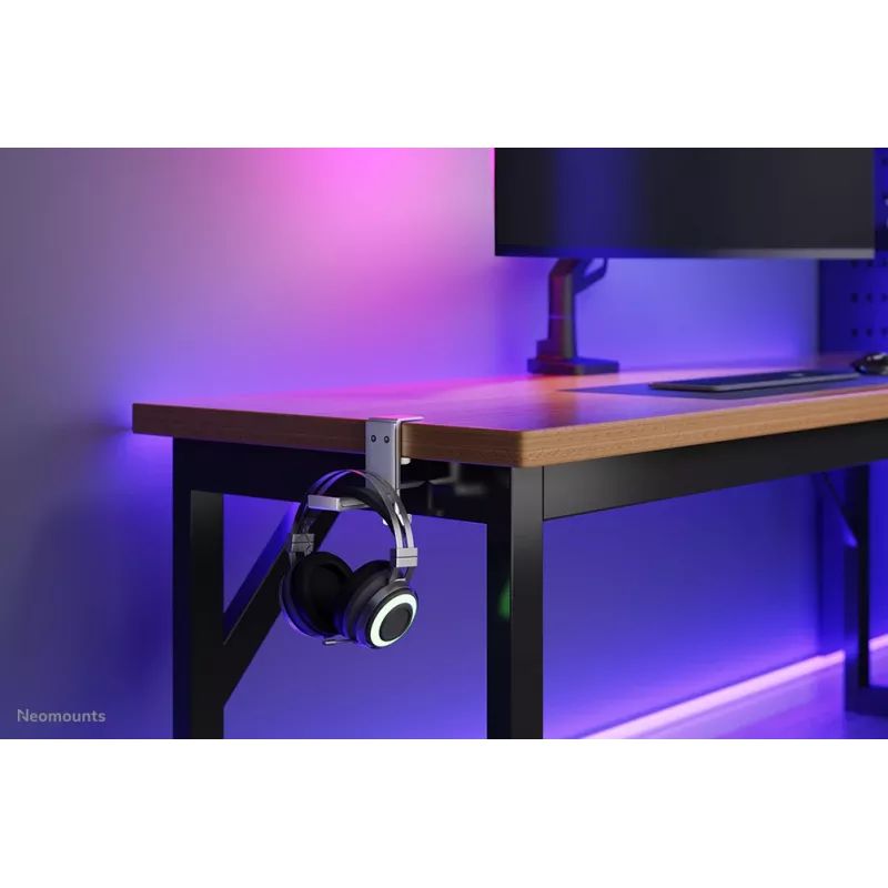 Neomounts ADS11-171SL soporte para auriculares, universal, con fijación por abrazadera, de aluminio, plateado