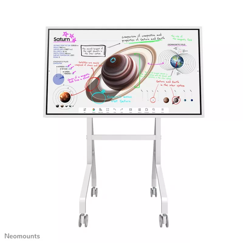 Carro Neomounts FL50-515WH1 para Samsung Flip de 55–65 pulgadas, giratorio, regulable en altura, blanco