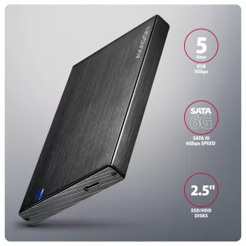 Axagon EE25-XA6C Caja externa compacta de aluminio USB-C 5 Gbit/s – SATA 6G para SSD/HDD de 2,5