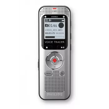 Grabadora de voz Philips Voice Tracer DVT2015 memoria interna tarjeta flash plata 2370 h de tiempo de grabación