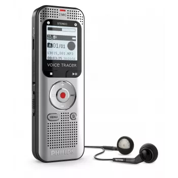Grabadora de voz Philips Voice Tracer DVT2015 memoria interna tarjeta flash plata 2370 h de tiempo de grabación