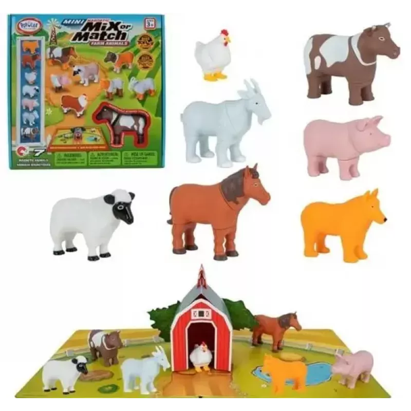 Set magnético de mini animales MALIK 62333 — figuras magnéticas de temática de granja para niños pequeños