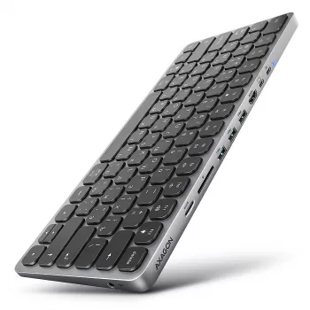 Axagon HMC-KB-CRL, hub USB 5Gbps con teclado, HDMI 4K/60Hz, 3x USB-A, SD/mSD, audio, PD100, distribución cirílica
