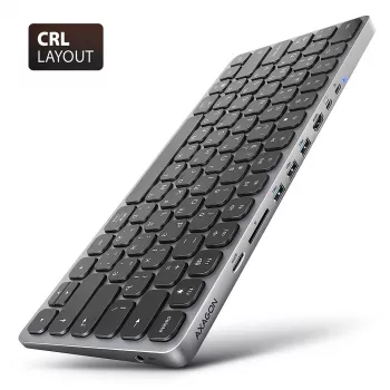 Axagon HMC-KB-CRL, hub USB 5Gbps con teclado, HDMI 4K/60Hz, 3x USB-A, SD/mSD, audio, PD100, distribución cirílica