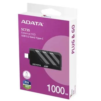 ADATA SC735 SSD externo de 1 TB, USB 3.2 Gen 2 (U3.2C), gris