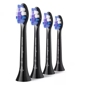Cabezales de cepillo Philips HX6054/88 — pack de 4, cerdas extra suaves, negro