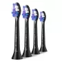 Cabezales de cepillo Philips HX6054/88 — pack de 4, cerdas extra suaves, negro