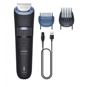 Recortadora de barba Philips BT3665/15 con cuchillas de metal completo, 0,5–20 mm, 40 niveles, inalámbrica, negra