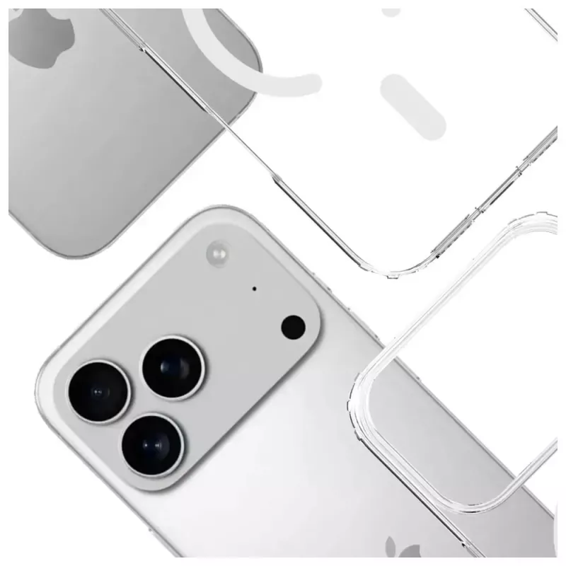 Funda protectora 3MK Armor MagCase para Apple iPhone 17 Pro, sujeción magnética, transparente/ahumado