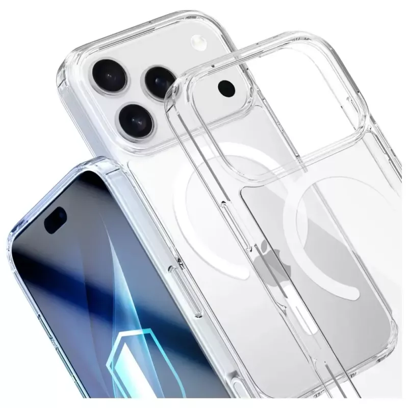 Funda protectora 3MK Armor MagCase para Apple iPhone 17 Pro, sujeción magnética, transparente/ahumado