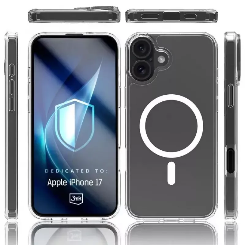 3mk Armor MagCase funda para Apple iPhone 17, compatible con MagSafe, carcasa trasera de TPU, esquinas reforzadas, transparente
