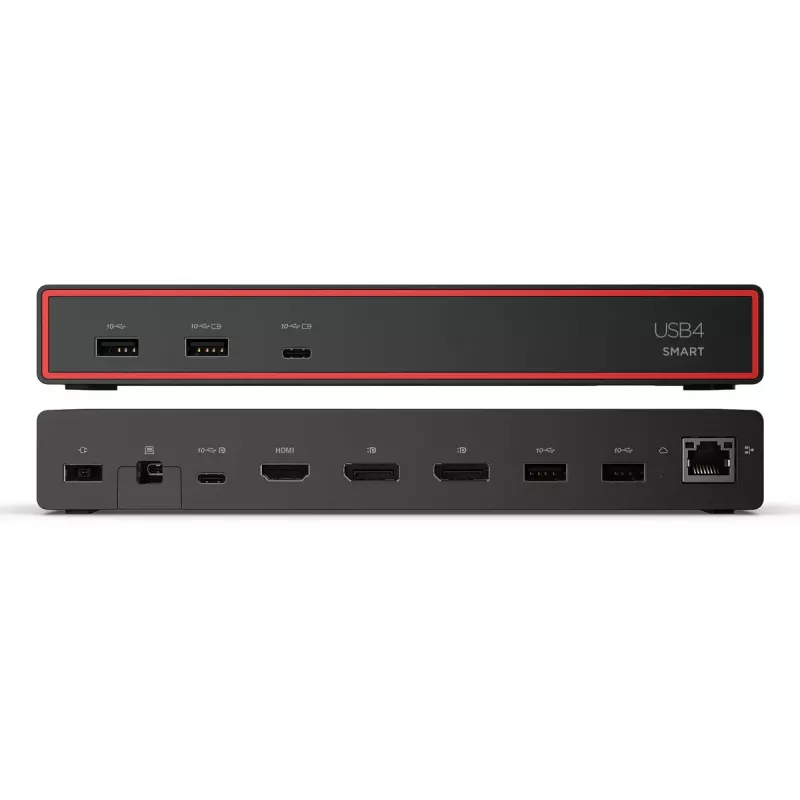 Docking station Lenovo ThinkPad USB4 Smart Dock 5500 – host USB4, 4x USB-A Gen2, HDMI, Gigabit Ethernet, fuente de alimentación 135W, Eclipse negro
