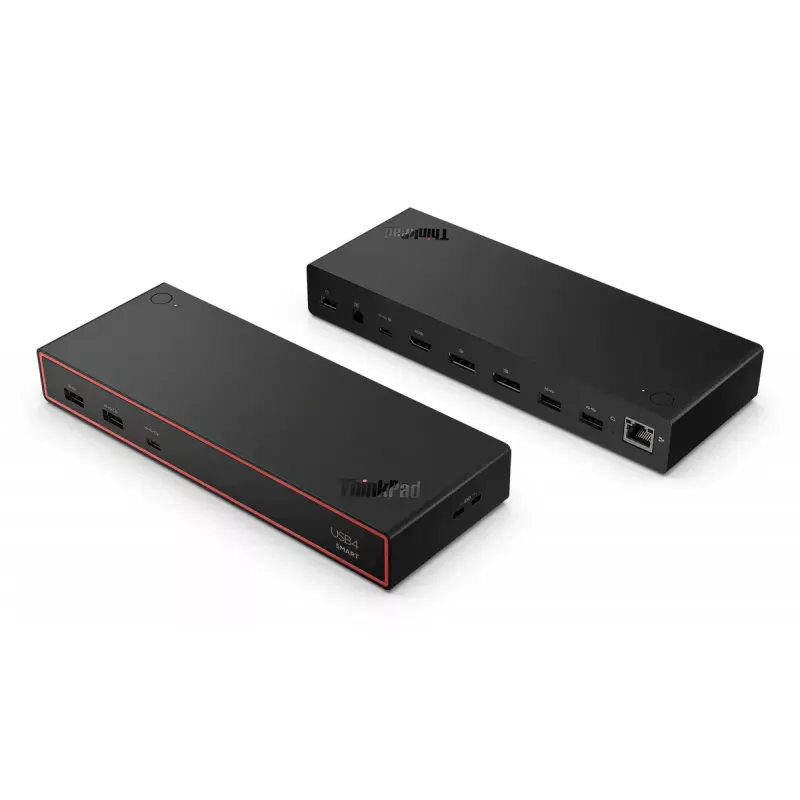 Docking station Lenovo ThinkPad USB4 Smart Dock 5500 – host USB4, 4x USB-A Gen2, HDMI, Gigabit Ethernet, fuente de alimentación 135W, Eclipse negro