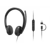Lenovo VoIP Headset 5000 auricular con cable diadema oficina/call center USB Type-C negro