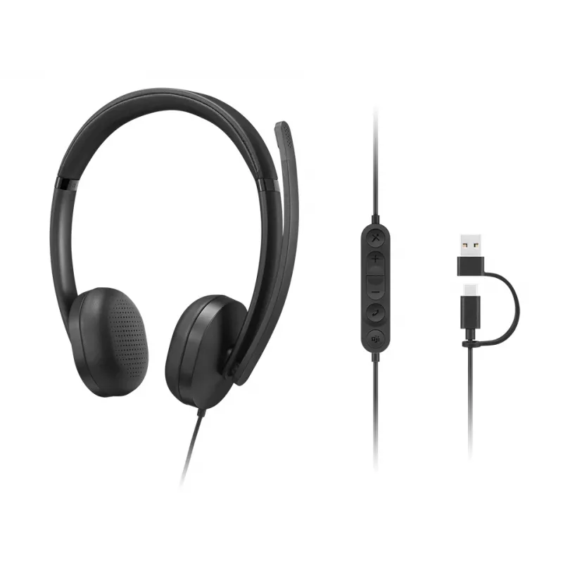 Lenovo VoIP Headset 5000 auricular con cable diadema oficina/call center USB Type-C negro