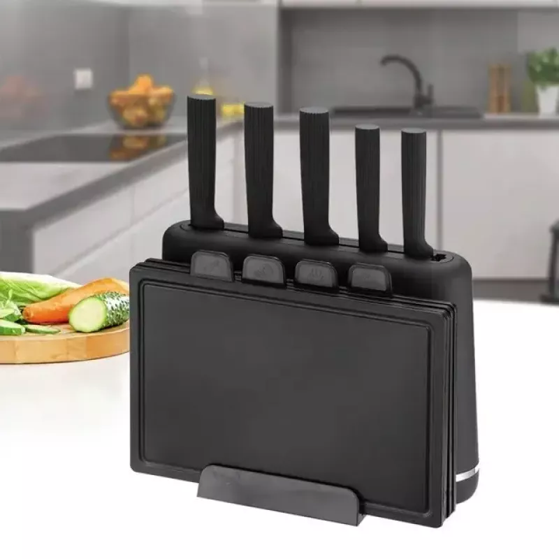 Cuchillo de cocina Maestro MR-1412-negro set de cuchillo y tabla
