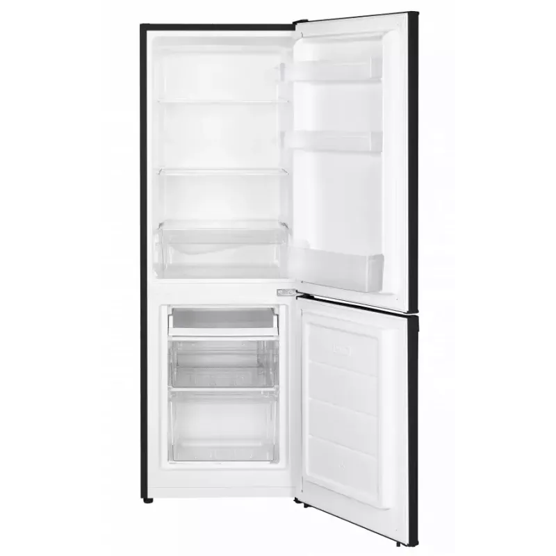 Frigorífico combi MPM MPM-182-KB-39, independiente 182 L (121 L frigorífico / 52 L congelador), negro, congelador inferior, puerta reversible