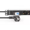 DIGITUS DN-95439 PDU de aluminio para rack de 19 pulgadas 1U, 7 tomas Schuko, interruptor automático, 16 A, 4000 W, 230 V, 50/60 Hz, cable de 1,8 m