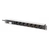 DIGITUS DN-95439 PDU de aluminio para rack de 19 pulgadas 1U, 7 tomas Schuko, interruptor automático, 16 A, 4000 W, 230 V, 50/60 Hz, cable de 1,8 m