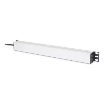 DIGITUS PDU - 1U montaje en rack de aluminio 8x toma CEE 7/7 1x toma 10A conector 250VAC 50/60Hz conector IEC C14 fusible previo