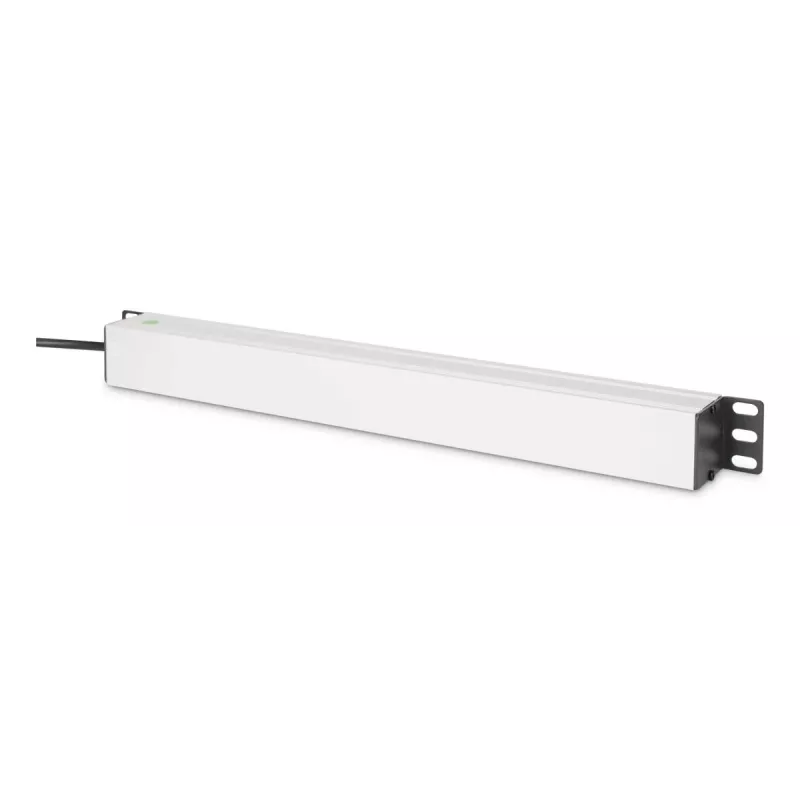 DIGITUS PDU - 1U montaje en rack de aluminio 8x toma CEE 7/7 1x toma 10A conector 250VAC 50/60Hz conector IEC C14 fusible previo