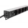 DIGITUS PDU - 1U montaje en rack de aluminio 8x toma CEE 7/7 1x toma 10A conector 250VAC 50/60Hz conector IEC C14 fusible previo