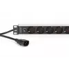 DIGITUS PDU - 1U montaje en rack de aluminio 8x toma CEE 7/7 1x toma 10A conector 250VAC 50/60Hz conector IEC C14 fusible previo
