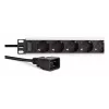 DIGITUS PDU - 1U montaje en rack de aluminio 8x toma schuko 1x salida 16A 230VAC 50/60Hz conector IEC C20