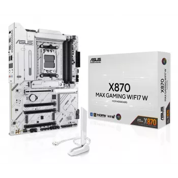 Placa base ASUS X870 MAX GAMING WIFI7 W ATX — AMD X870, socket AM5, DDR5, 4 DIMM, Wi‑Fi 7, 2,5Gb LAN